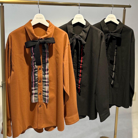 MILKBOY / KNIT FRILLED SHIRTS