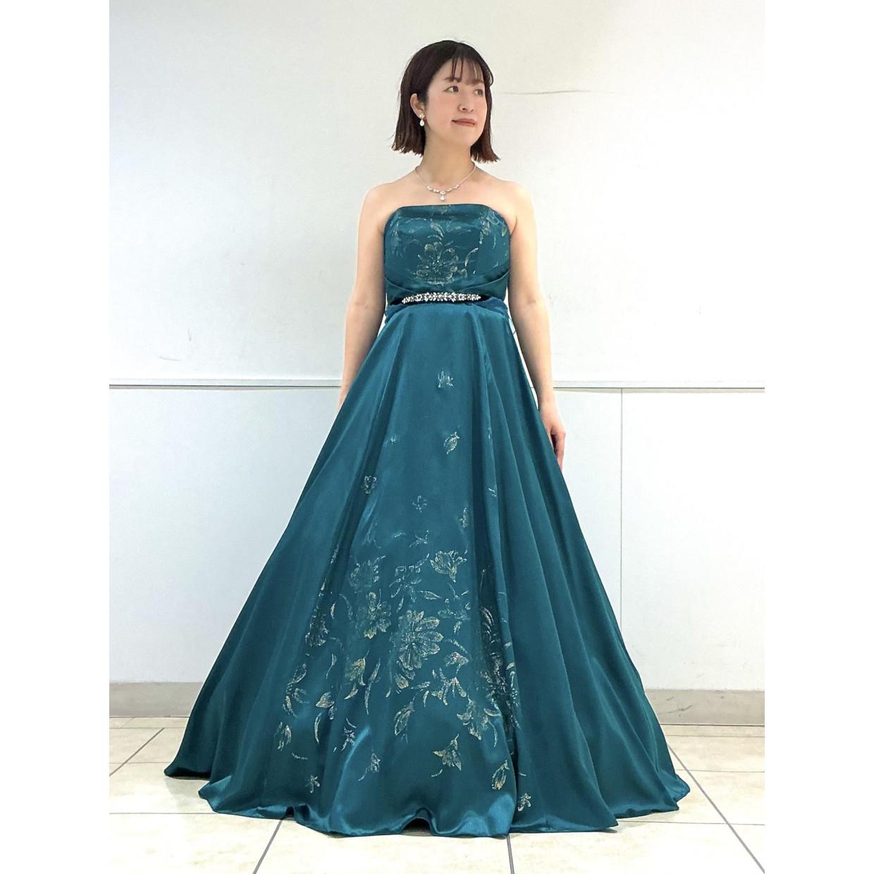 Lirene/タスラン×ラメグリッターAラインロングドレス
