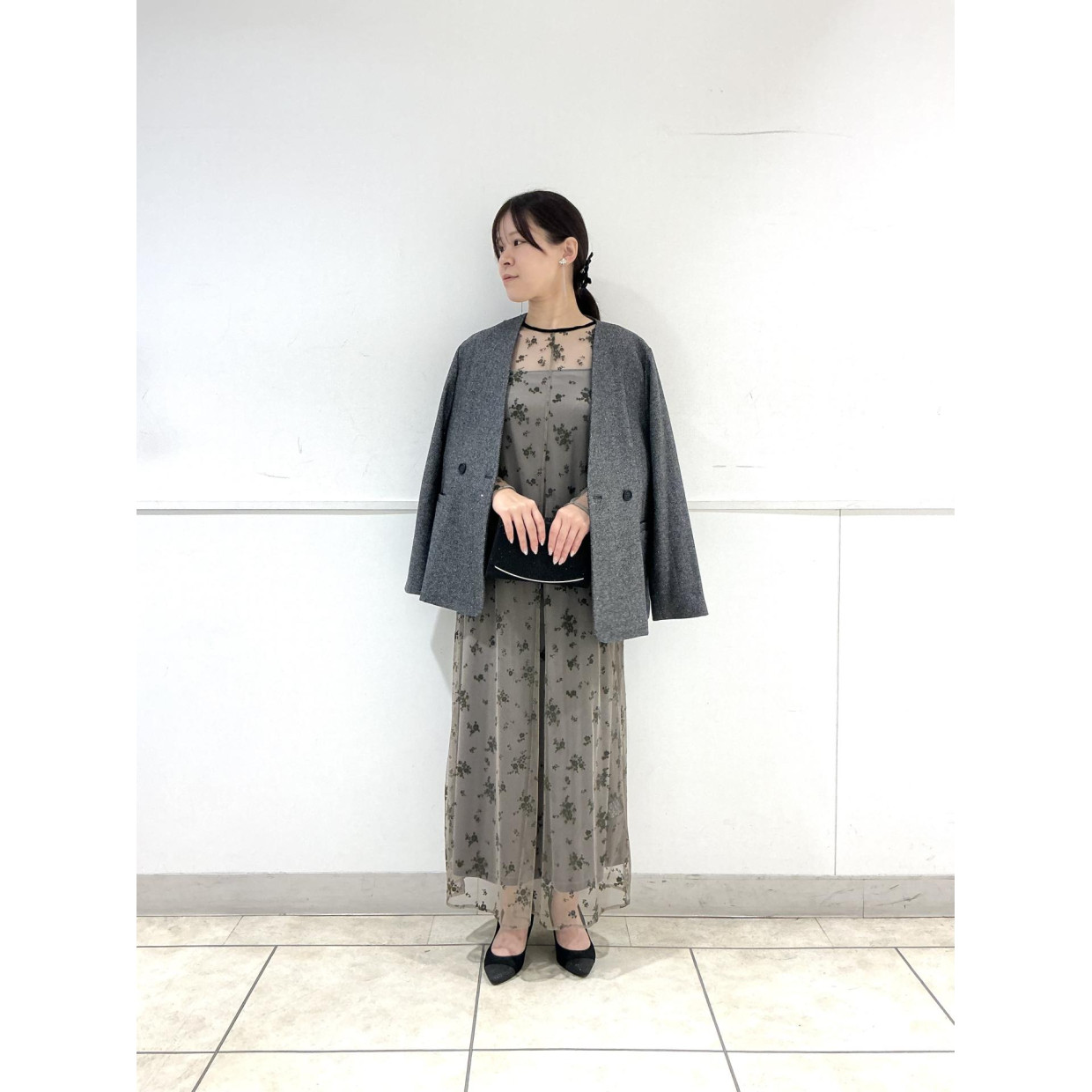 フロッキーベロア2wayドレス