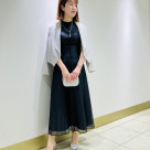 シアーチェックレースハイネックドレス