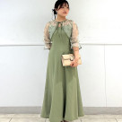 กระโปรงชุด 2WAY ภาพร่างดอกไม้การเย็บปักถักร้อยการเต้นรำแบบสเปนชุด