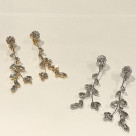 ガラスストーンリーフロングイヤリング