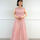 Celesta/楚尔×串珠丝印花长裙