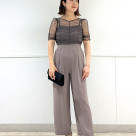 ギャザーチュールオールインワンパンツドレス