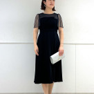 ラメチュール×マットサテンフレアドレス