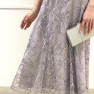 ビオラモチーフスパンコール刺繍ドレス