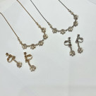 3粒パールモチーフネックレス&イヤリング