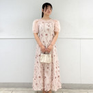 洗えるニットインナー付き3Dフラワー刺繍メッシュテントラインドレス