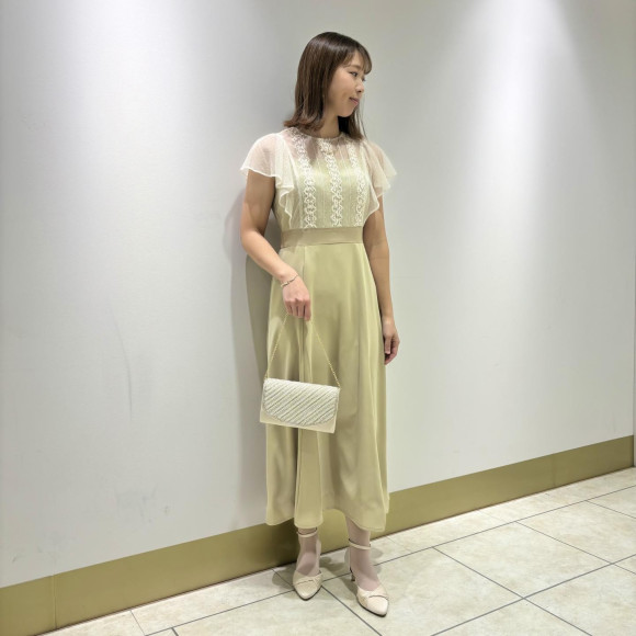 ♡ストライプ刺繍バックリボンドレス♡