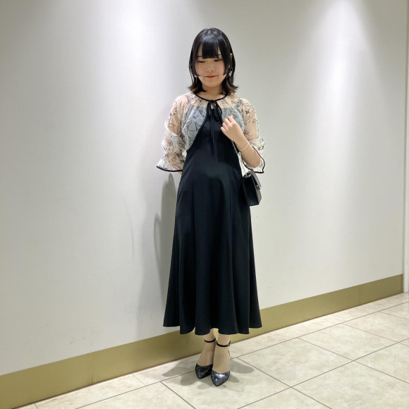♡2Way線描フラワー刺繍ボレロセットドレス♡