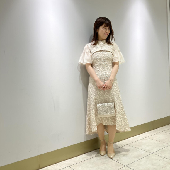 ♡プチハイネックブラウス付きテールカットドレス♡