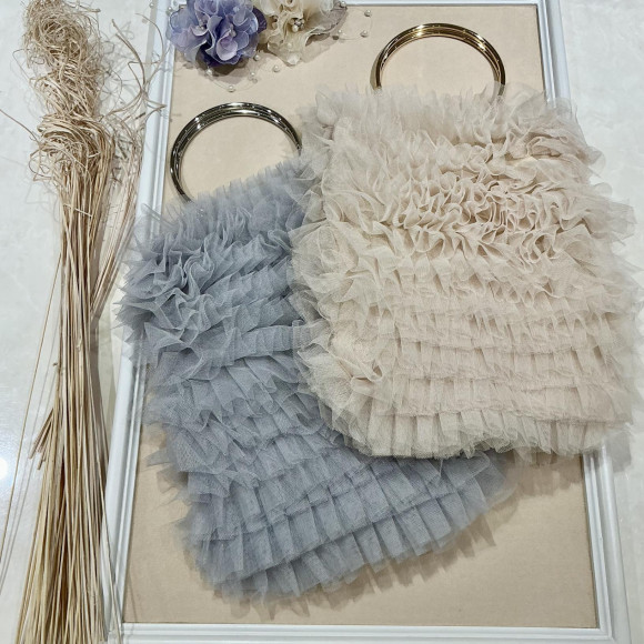 チュールフリルサークルリングバッグ♡