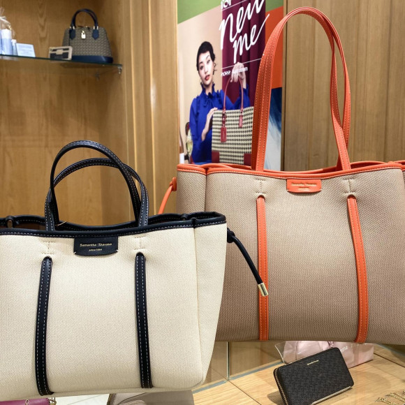 キャンバスデザイン合皮トート再入荷♪