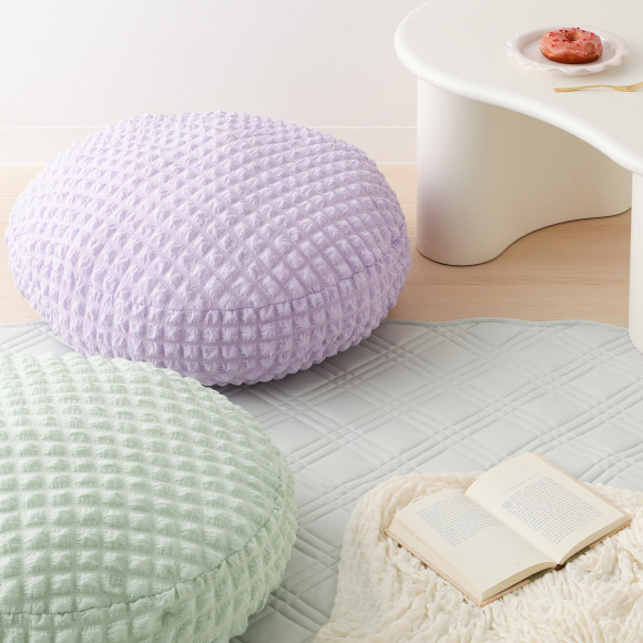 【オススメ】ポップコーンワッフル フロアクッション φ60