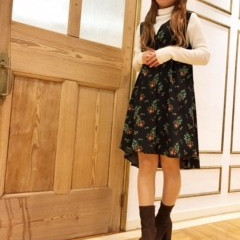 ♡レトロフラワーノースリーブワンピース♡