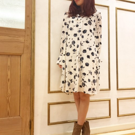 問い合わせ多数☆花柄シャツワンピース