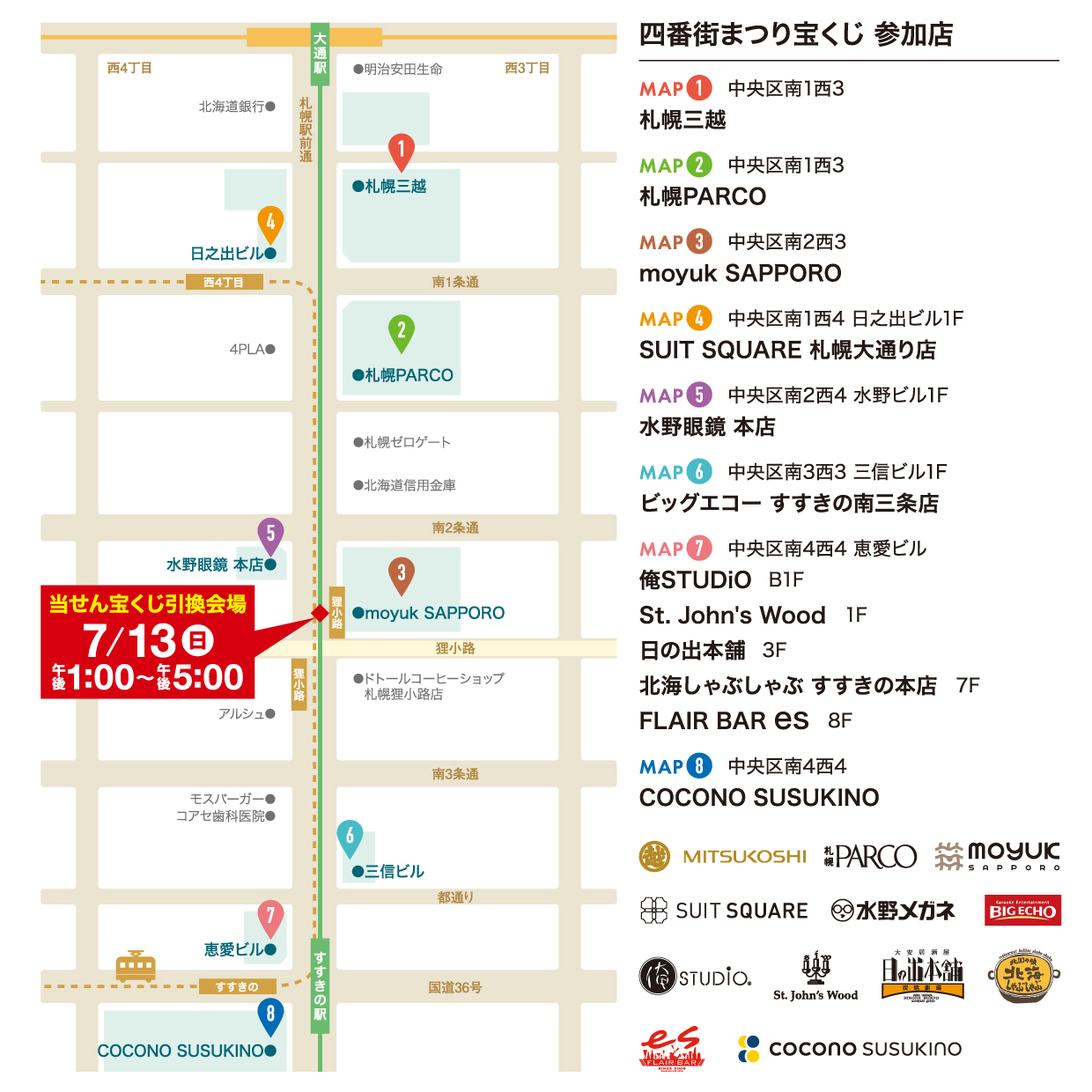 四番街まつり宝くじ 参加店