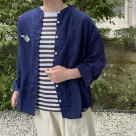 定番人気のリネンバンドカラーシャツ