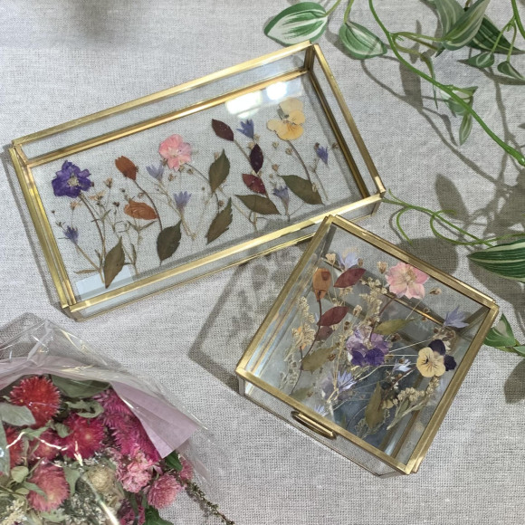 ❁可憐なお花のガラスケース❁