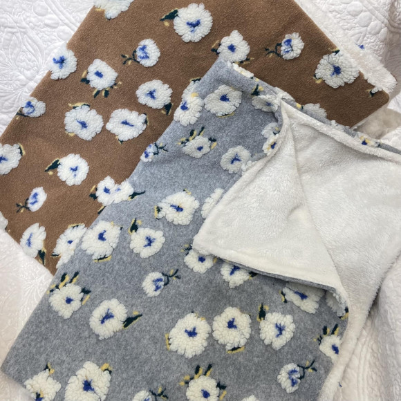 ❁ผ้าห่ม floral design ผ้าไหมพรมเทียมที่มีขนยาวเข้ามา❁