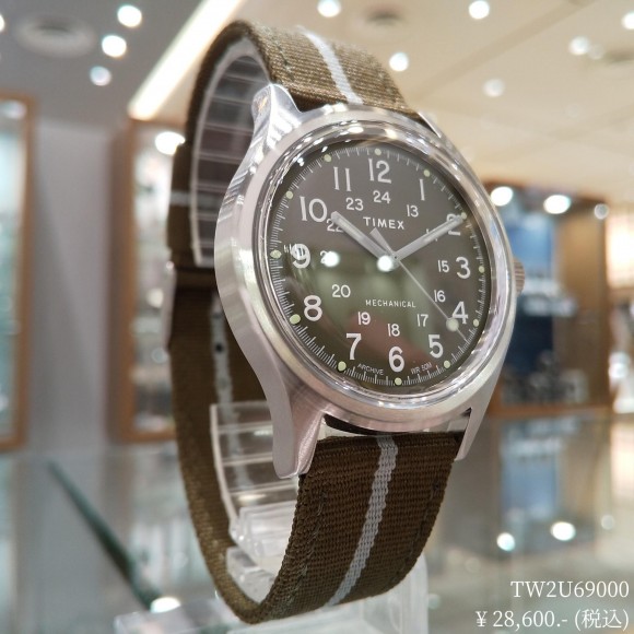 春バーゲン TIMEX キャンパー 手巻き 緑色秒針 - 時計