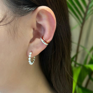 ＜BABY PEARL HOOP PIERCED EARRING＞