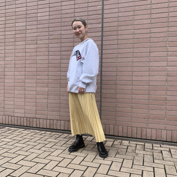 折り紙プリーツロングスカート