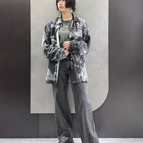 ワントーン×柄シャツスタイリン...