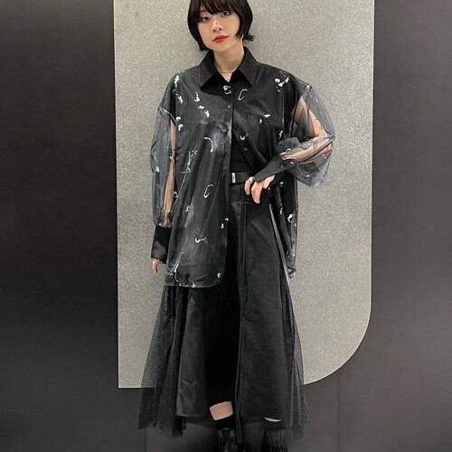 袖がシアー素材になっているデザ...