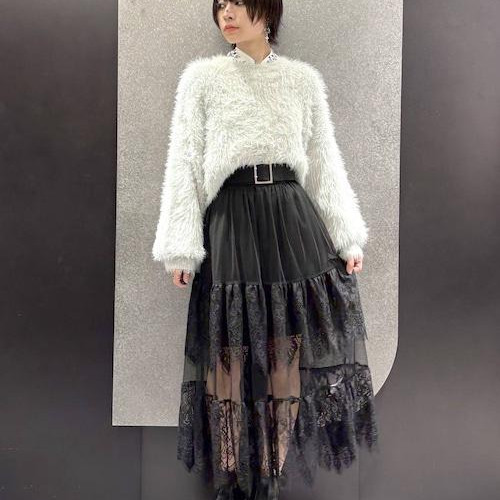 フワフワのシャギー素材ニット毛...