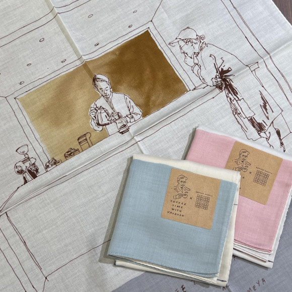 【父の日】コーヒー好きのお父さんに、オシャレなコーヒーハンカチを。