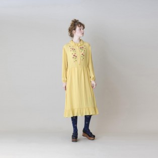 【Jane Maple】クレープジョーゼット Thistle embroideryドレス