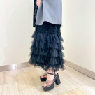 クリアクロスストラップスクエアトゥチャンキーヒールサンダル