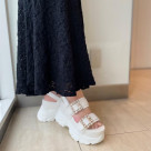 ＼再入荷／　厚底ラバービジューバックルベルトサンダル