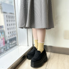 トリプルソールスエードタッチ厚底ローファー