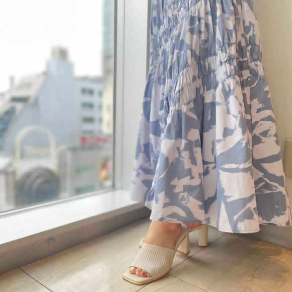 ゴールドパイピングニットミュール