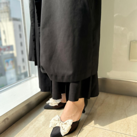 リボンシアーセパレートパンプス