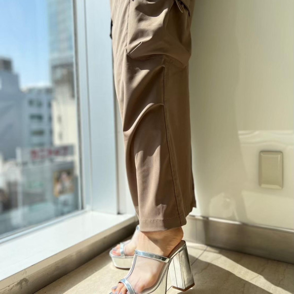 チュールカバー厚底サンダル♪