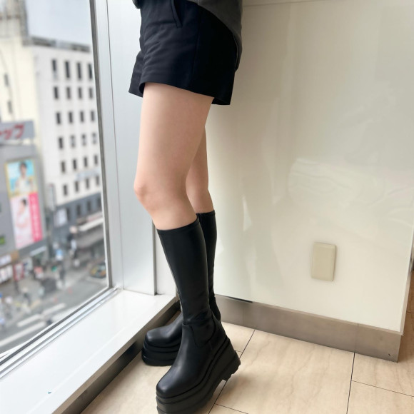 三層索爾厚底拉伸長靴