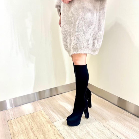 R&E standard! Thick heel stretch long boots