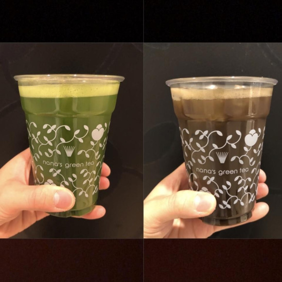 抹茶グリーンティーとほうじ茶ブラウンティー