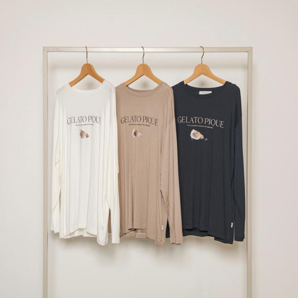 ♡HOMME レーヨンロゴチョコプリントロングTシャツ♡