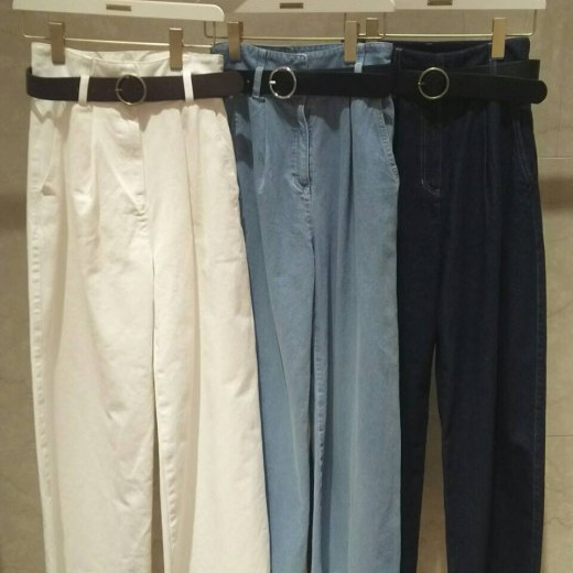 ベルト付きワイドデニムパンツ♡