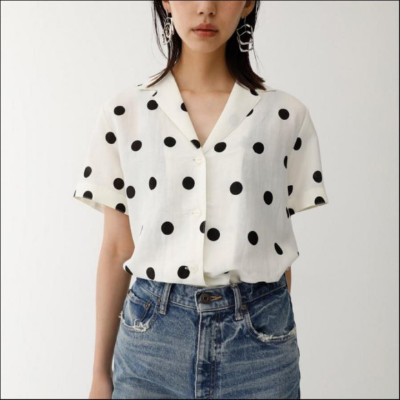 HALF SLEEVE LINEN DOT シャツ