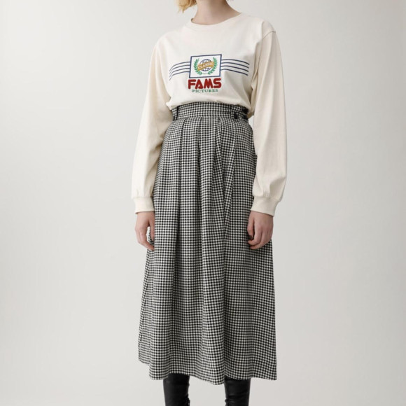 HOUNDSTOOTH FLARE SKIRT ♥
