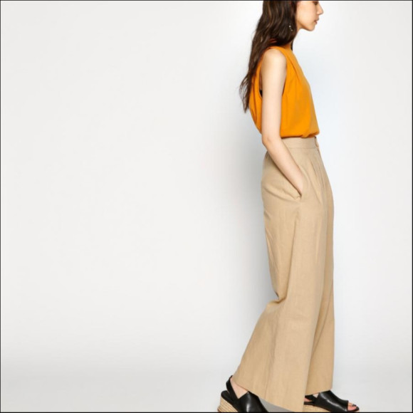 SLUB YARN WIDE PANTS
