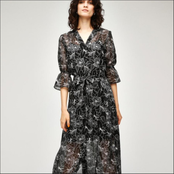 LINE FLOWER SHIRT DREES