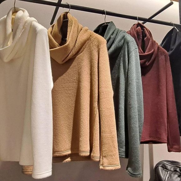 Warm winter with deformed turtleneck