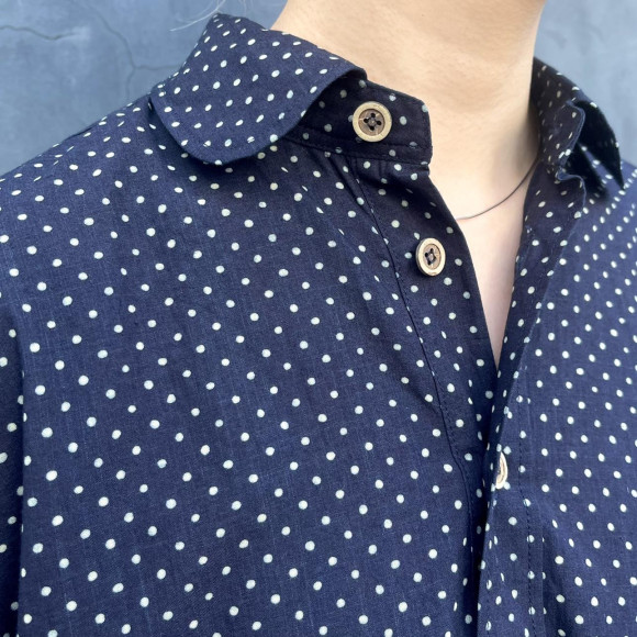 アーミッシュドットプリントのMシャツドレス