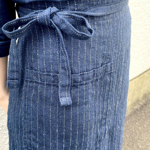 リネンツイードのラップスカート